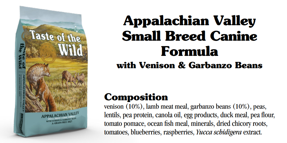 Taste of the wild best sale small breed appalachian valley